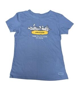 ‘Life is Good’ Blue Cat Graphic Tee